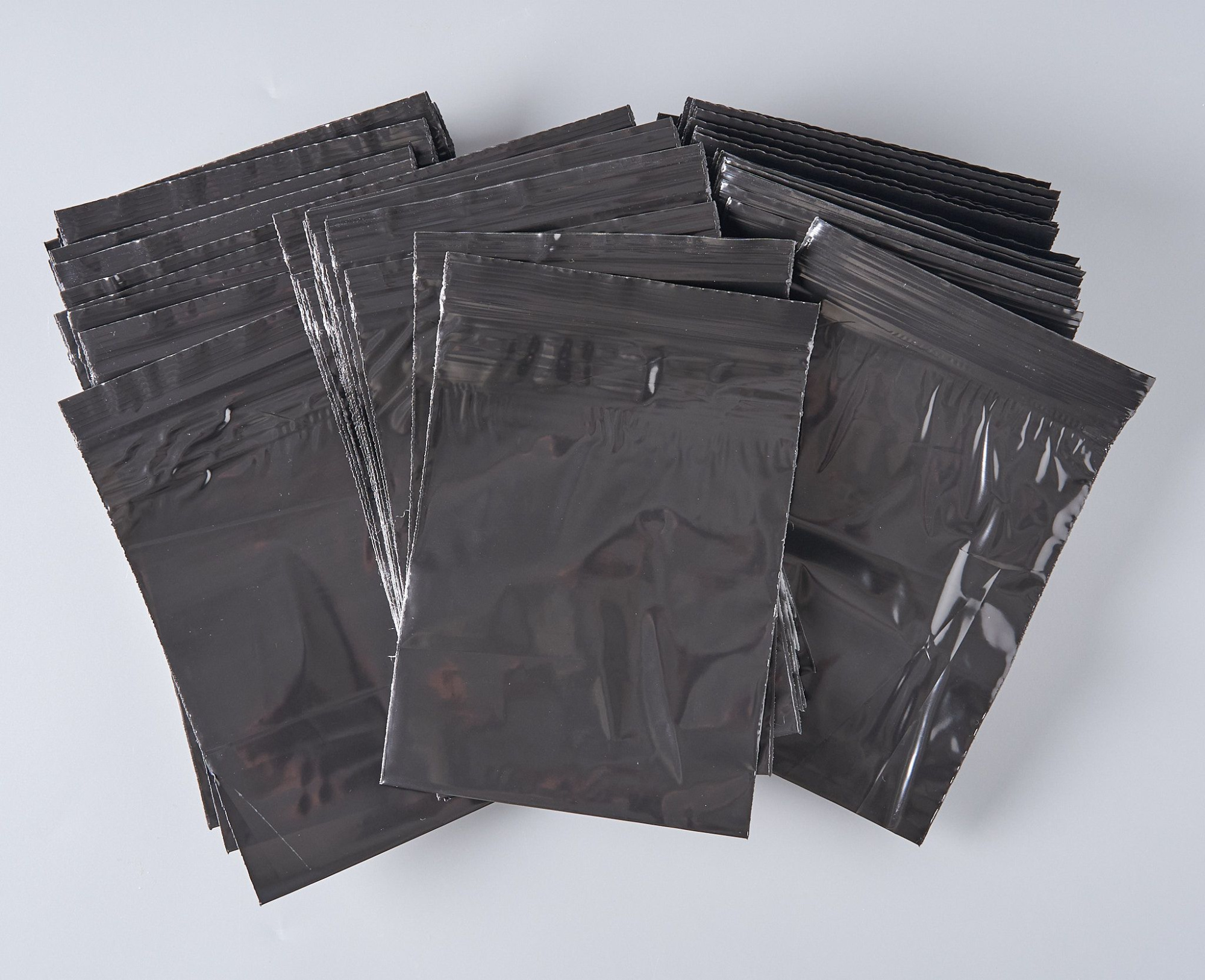 Пакет с замком Zip-Lock (Зип лок), 13х17 см, сверхпрочный, 60 мкм, черный металлик, 1000 шт.