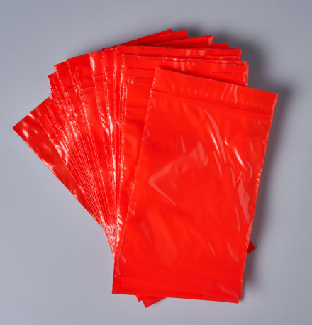 Пакет с замком Zip-Lock (Зип лок), 10х15 см, сверхпрочный, 60 мкм, красный, 1000 шт.