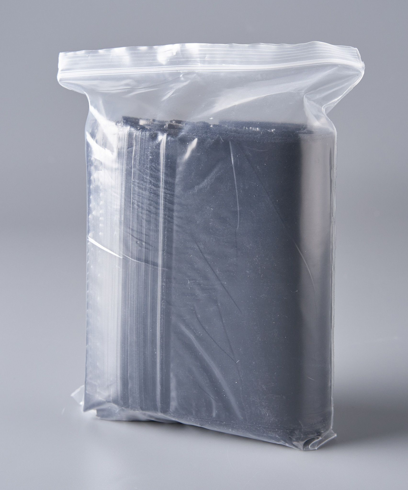 Пакет с замком Zip-Lock (Зип лок), 13х17 см, сверхпрочный, 60 мкм, черный металлик, 1000 шт.